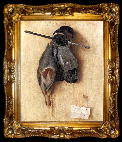 framed  Jacopo de Barbari with Partridge and Iron Gloves, ta009-2